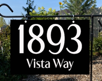 Metal address sign, Address sign for yard, House number sign metal, House number sign for yard, Lamp post address sign, Welcome sign