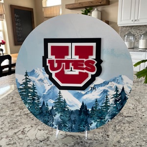 Universiteit van Utah geschenken, Go Utes, Utah Utes logo, Utah Utes teken, Utah Utes voetbal, Outdoor teken, Utah geschenk, Utes, Utah decor, 3D muur teken