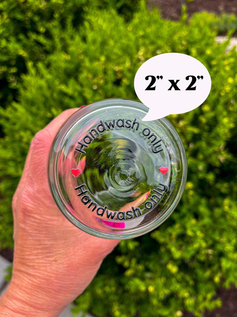10, 20 or 50 pcs hand wash only UV DTF stickers for handmade glasses by the sheet, no heat needed, ready to ship, cup care stickers image 7