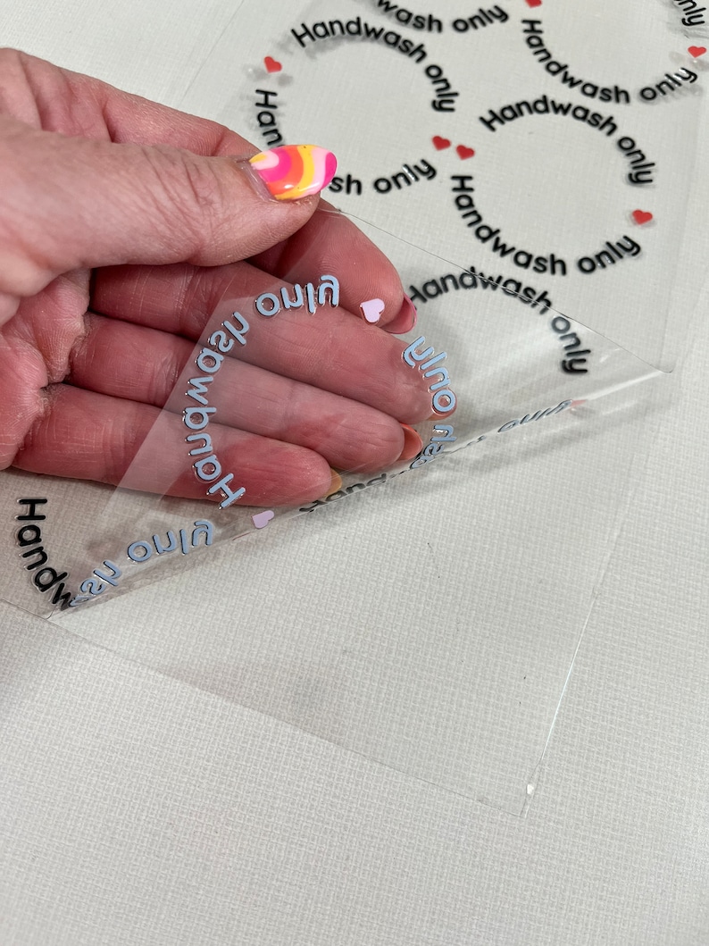 10, 20 or 50 pcs hand wash only UV DTF stickers for handmade glasses by the sheet, no heat needed, ready to ship, cup care stickers image 9