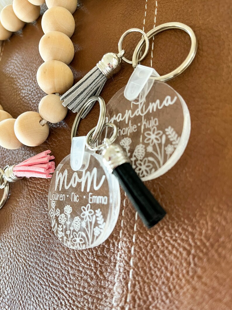 Mama Keychain With Kids Name Mama Keychain Customized Mom Etsy