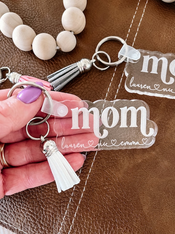 Personalized Mom Keychain  Mama Keychain with Kids names