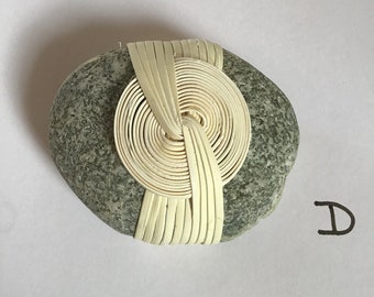 Zen Stone, Rock paperweight,  Wheel, doorstop, wrapped rock, meditation rock