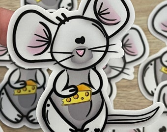 LITTLE mouse   sticker // cute mouse and cheese sticker //  farm zoo stickers // baby stickers // baby animal zoo stickers