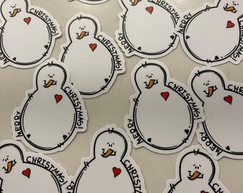 Cute snowman Christmas holiday vinyl sticker