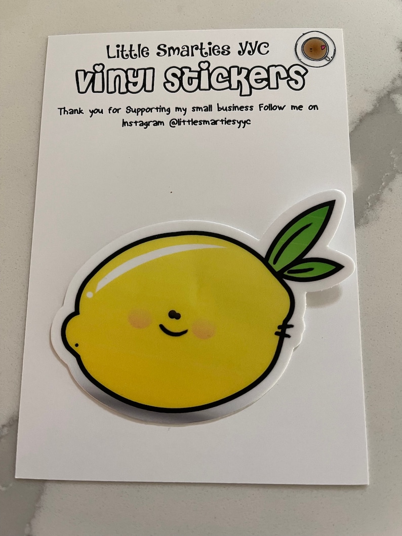 Lemon Sticker // Lemon Decal // Funny Lemon Sticker // Cute Fruit ...