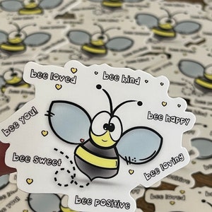 Autocollant abeille abeille // enregistrer l’autocollant abeille // type abeille // autocollant positivité // autocollant abeille mignon