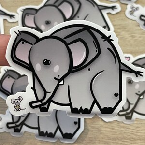 Autocollant d’éléphant et de souris // autocollant d’éléphant mignon // autocollant d’éléphant bébé // autocollants de zoo // zoo de calgary // autocollants de zoo pour bébés animaux
