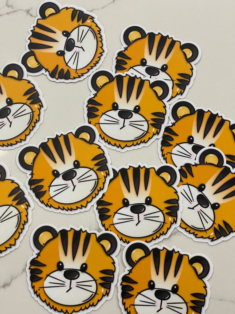 Tiger Vinyl Sticker // Cute Sticker // Bengel Tiger Sticker Baby // Zoo ...