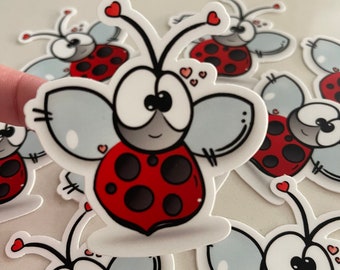 Cute red lady bug sticker // ladybug sticker // cute ladybug sticker