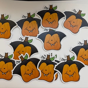 Słodka naklejka winylowa na Halloween dynia Dracula // zabawna naklejka na Halloween // zabawna naklejka na dynię // zabawna naklejka na Halloween mumia