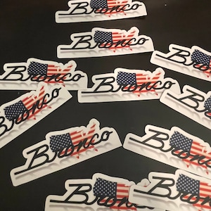 Bronco USA Country  Vinyl Sticker 4”/ bronco USA sticker / bronco American flag in the shape of the USA sticker / bronco flag/ America