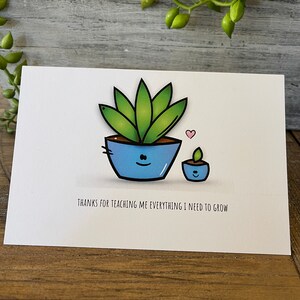 Cartes d’enseignant // carte de plante de remerciement // carte de plantes succulentes de me regarder grandir // carte-cadeau d’enseignant // cadeau d’enseignant de fin d’année