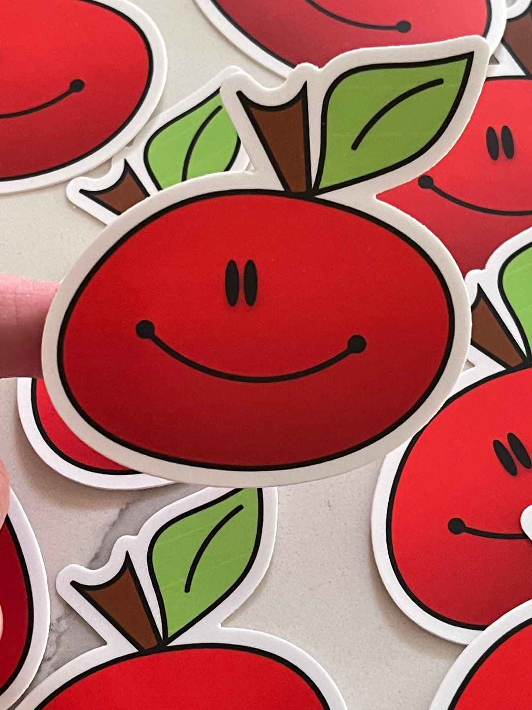 Apple Sticker // Apple Decal // Funny Apple Sticker // Cute Fruit ...