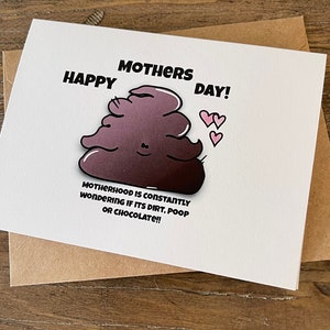 carte de fête des mères // carte de chocolat // carte de fête des mères mignonne // carte de merde amusante // carte de chocolat drôle