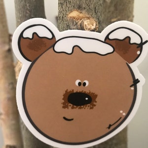 Mignon autocollant en vinyle Brown Bear