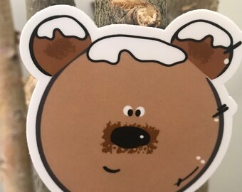 Cute Brown Bear Vinyl Sticker