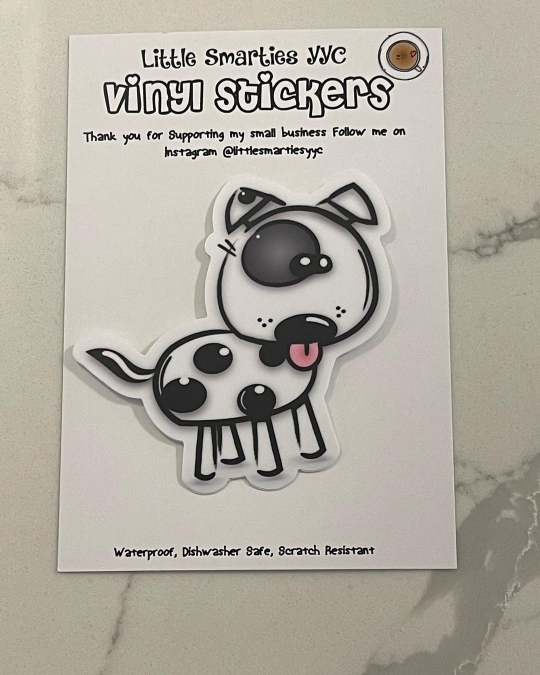 Cute Black and White Dog Vinyl Sticker / Puppy Sticker / Puppy Dog ...