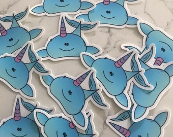 Niedliche Narwhal Vinyl Sticker / Narwhal Sticker / süße Mädchen Meerjungfrau Sticker