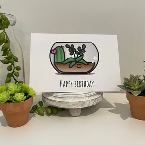 happy birthday - plant cactus succulent card