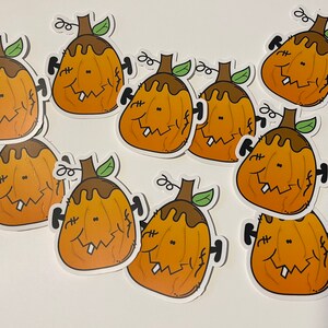 Cute Halloween  Vinyl Sticker Pumpkin Frankenstein