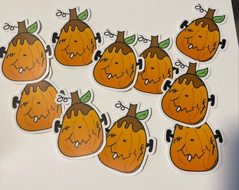 Cute Halloween  Vinyl Sticker Pumpkin Frankenstein