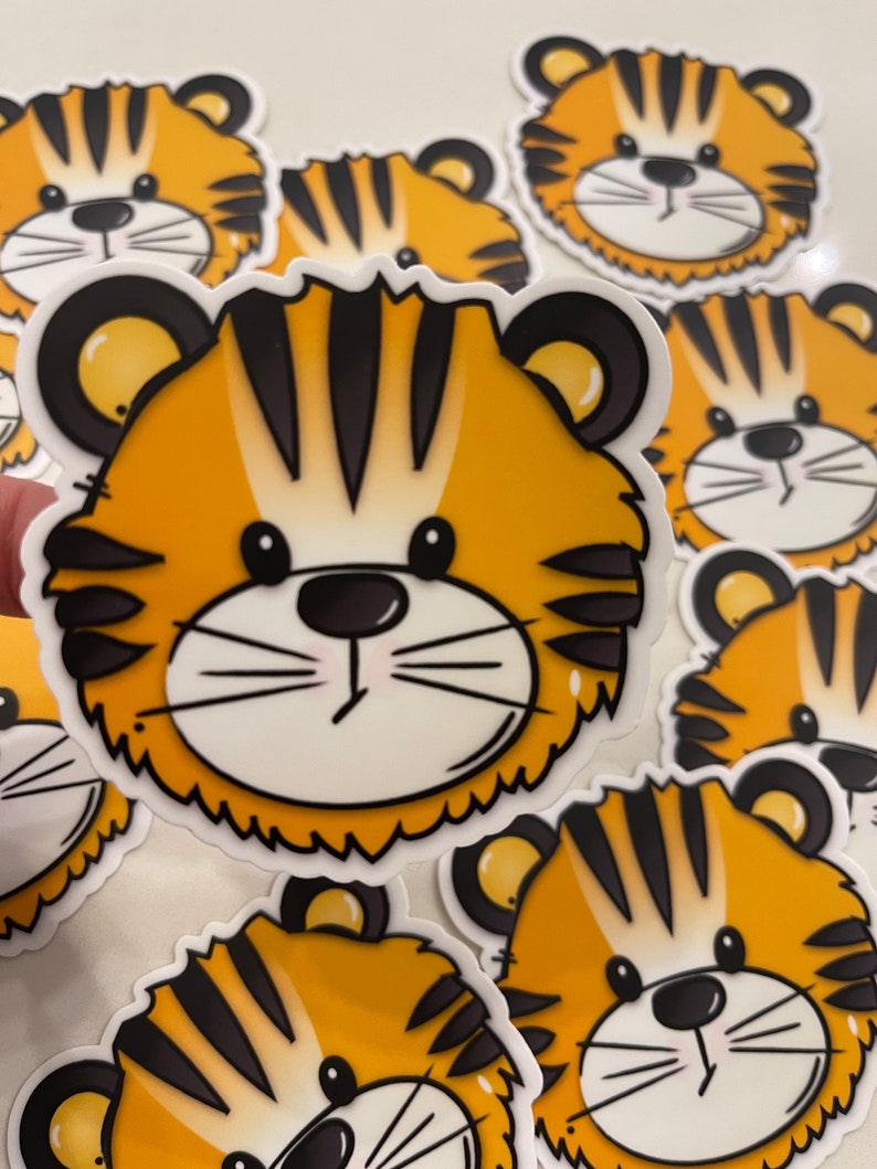Tiger Vinyl Sticker // Cute Sticker // Bengel Tiger Sticker Baby // Zoo ...