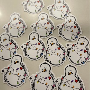 Mignon bonhomme de neige autocollant en vinyle de Noël