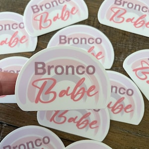Adesivo de vinil arco-íris Bronco Babe // adesivo rosa arco-íris babe // decalque bronco babe // ford bronco swag // buck buck bronco