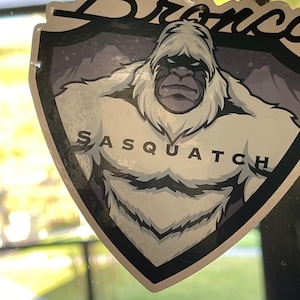 Fensterklammer Bronco klassische Schrift Vinyl Fenster cling / ford bronco Sasquatch nicht klebrig