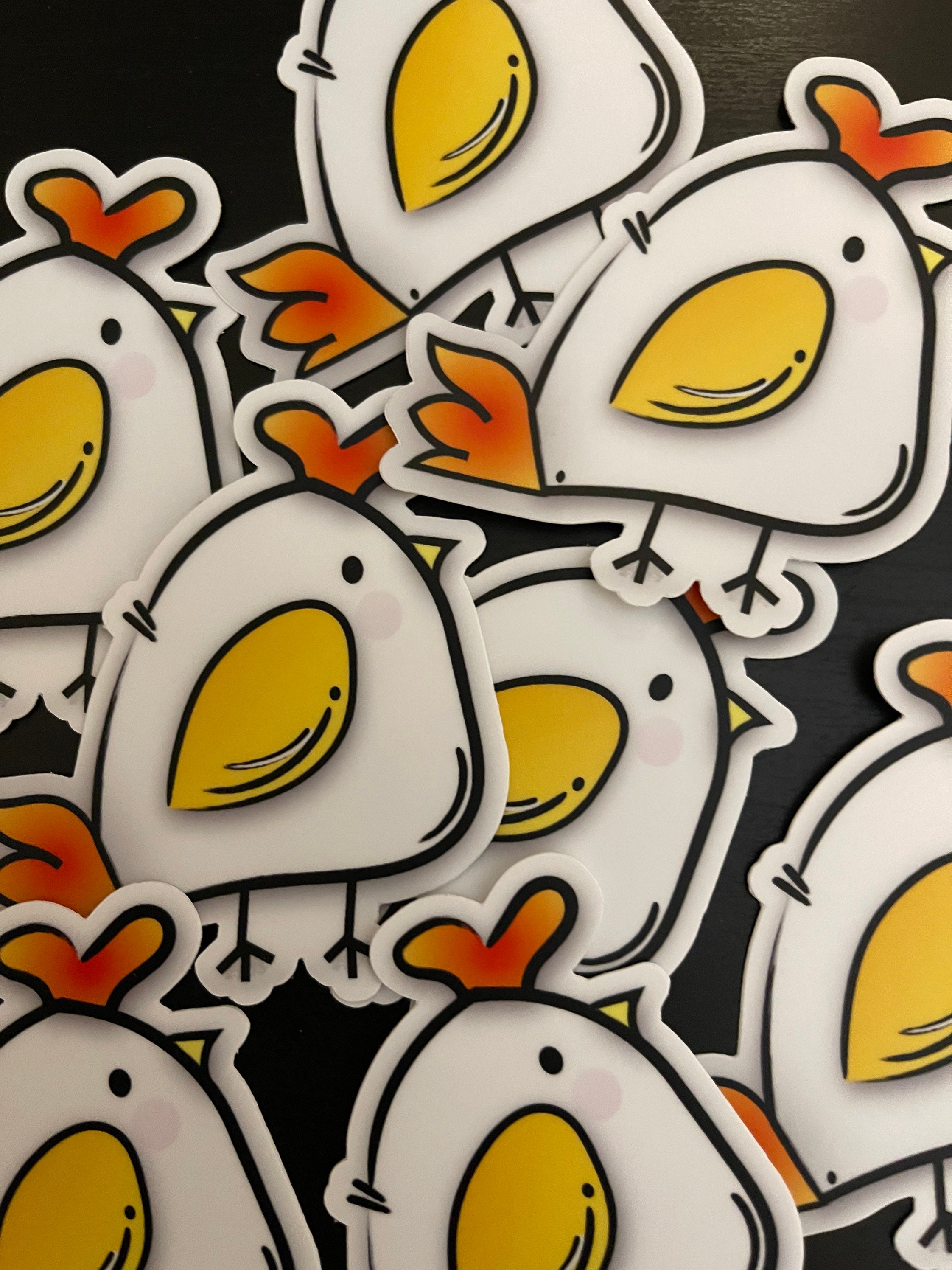 Cute Chicken Vinyl Sticker - Etsy
