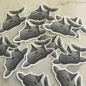 Cute Shark Vinyl Sticker // shark sticker // ocean shark sticker