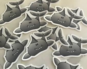 Cute Shark Vinyl Sticker // shark sticker // ocean shark sticker