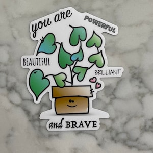 Leuke kleine aloë plant Vinyl Sticker, Empowering Sticker / / plant sticker / Dapper / mooi / briljant / krachtig / Plant sticker