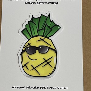 Autocollant d’ananas // autocollant en vinyle d’ananas // autocollant de nourriture mignon // autocollant de fruit mignon // autocollant drôle d’autocollant