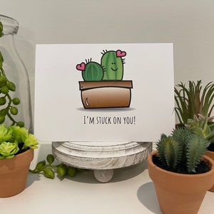 I'm stuck on you - plant cactus succulent card