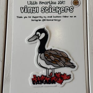 Cute canada goose Vinyl Sticker // canada sticker // oh Canada decal // canada day // travel canada/ maple leaf sticker / elbows up