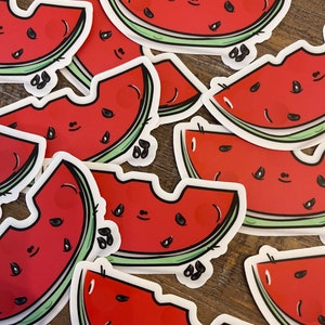 Autocollant de pastèque // autocollant en vinyle de pastèque // autocollant de nourriture mignon // autocollant de fruit mignon // autocollant drôle