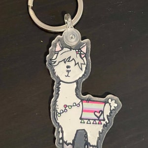Llama alpaca  Acrylic Key chain // llama Keychain decal // cute alpaca // llama keychain