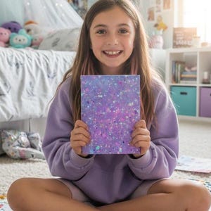 Glitter Effect Hardcover Journal Matte - Purple Pink Blue, Diary, Notebook, Writing Journal, Gift for Writers, Bullet Journal, Stationery