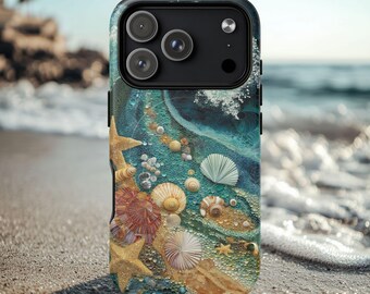 Beach Shells seahorse Ocean core Magsafe magnetic Case Full-Wrap Art Unique Print iPhone 17 16 15 14 13 12 11 X XS 8 Max Pro Plus Gift