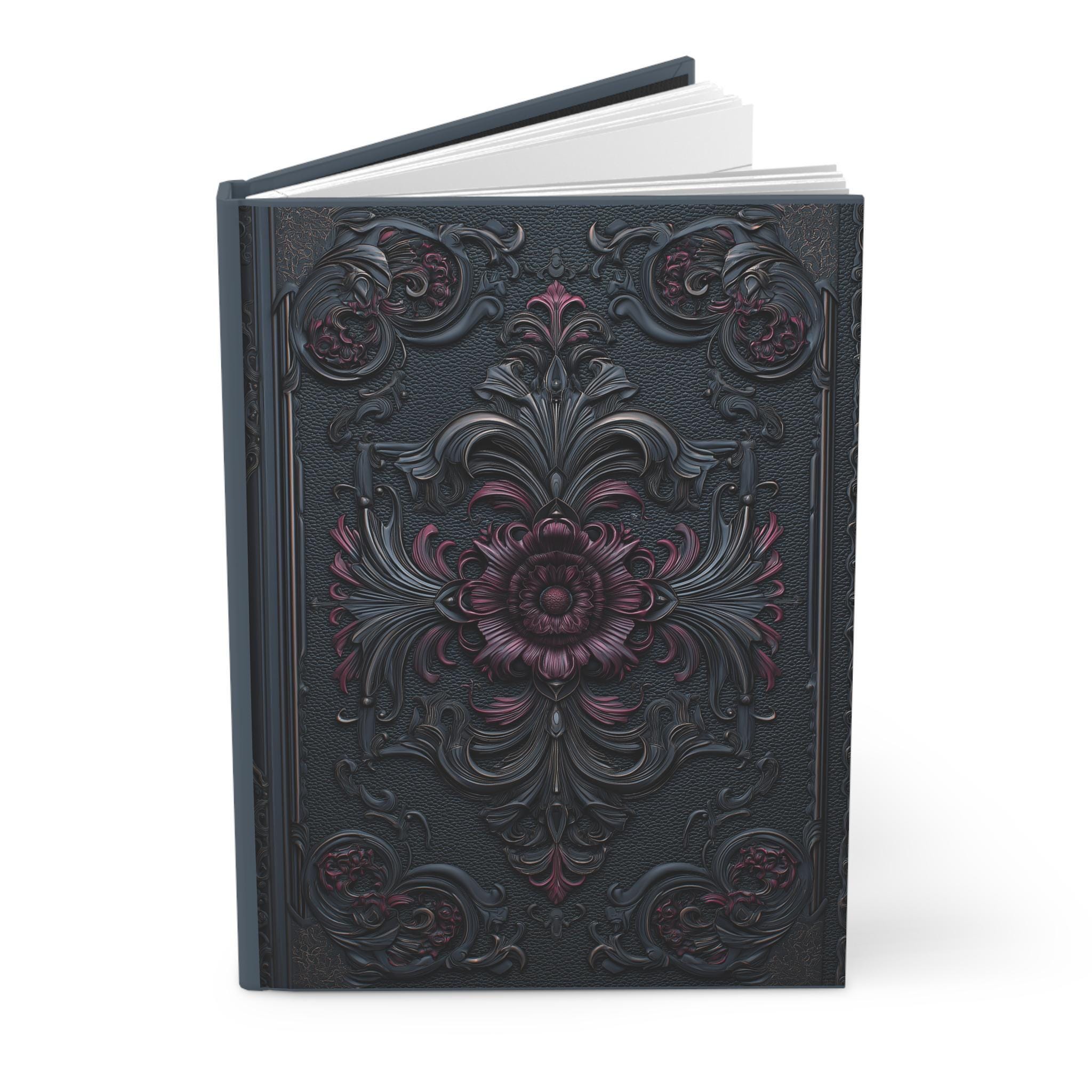 Matte Cover Journal Hardcover Journal Matte, Dark Rose, Dark Academia Journal, Vintage ...