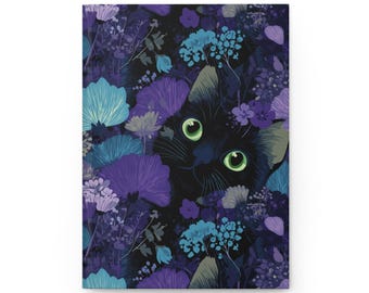 Cat Lover Hardcover Journal Matte, Anime Cat Notebook, Black Cat Diary, Cute Kitty Journal, Cat Themed Gift for Writers