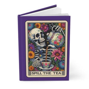 おもしろい女性用ハードカバージャーナルマット、紅茶をこぼすジャーナル、彼女へのかわいいノート、空白の日記、友人へのギフト、ライティングジャーナル、紅茶愛好家 画像 3