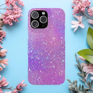 Pink Glitter Purple artwork glitzy glam Snap Phone Cases Sleek slim design protective case, Matte and Glossy shell iPhone Samsung wireless