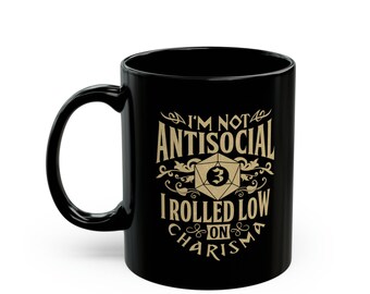 Sarcastisch introvert, ik ben niet anti-sociaal, ik ben helemaal weg geweest Charisma Dobbelstenen gamingcadeaus voor hem haar Keramische koffiemokken thee drinken drank beker