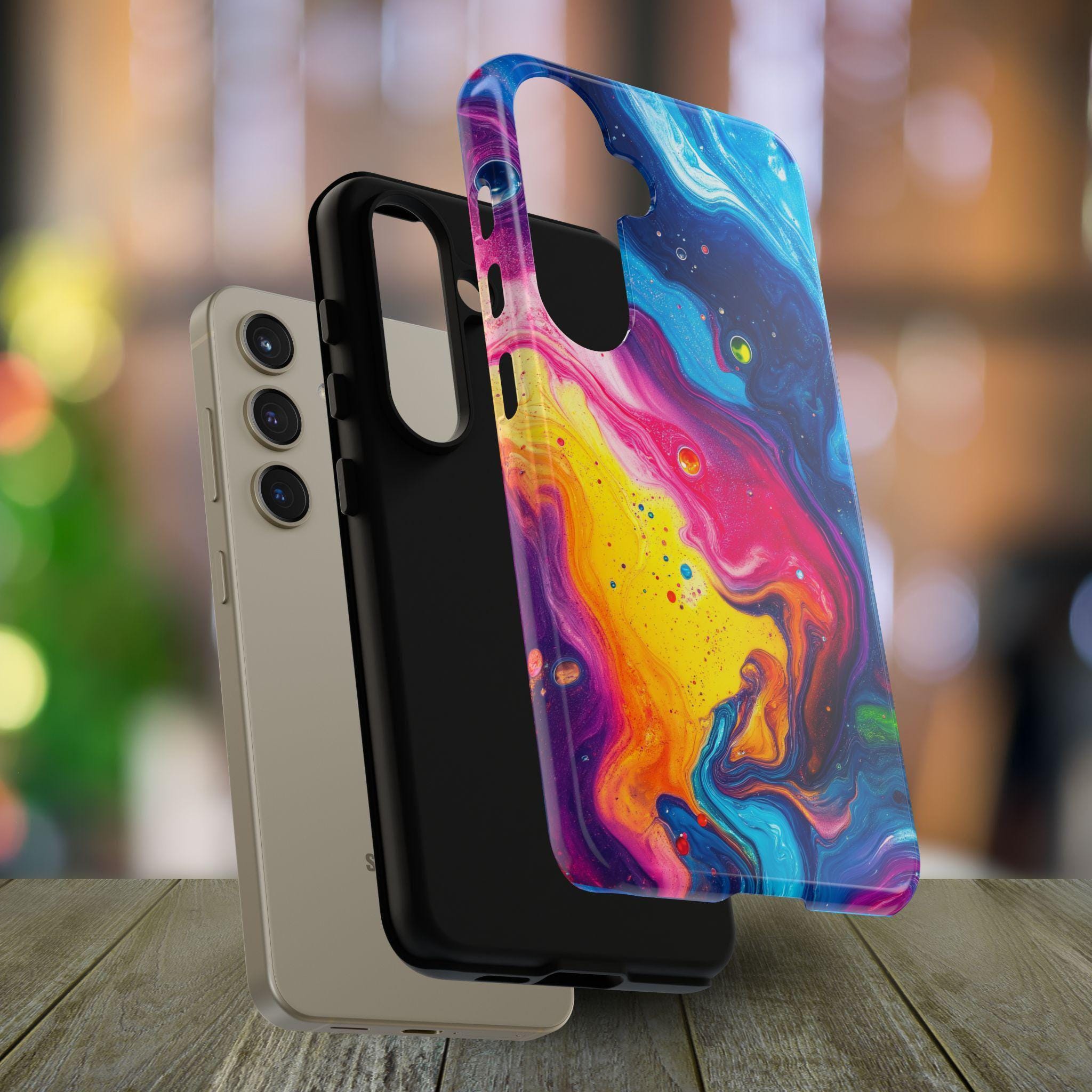 Coque De Téléphone Abstract Fluid - Design Coloré Morphing Chaos - Marque Drawn To Live - Neuf Sous Blister