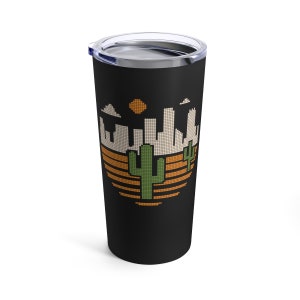 8 Bit Desert 20oz Tumbler Insulated metal coffee mug drink beverage mug gift ready