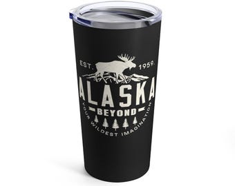 Vaso de 20 oz de Alaska Beyond Imagination, taza de café de metal con aislamiento, ideal para bebidas, regalo listo