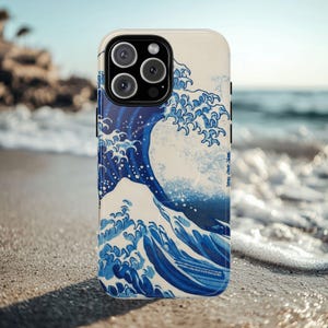 Ola de Kanagawa, arte japonés, funda magnética MagSafe con estampado único para iPhone 17 16 15 14 13 12 11 X XS 8 Max Pro Plus.